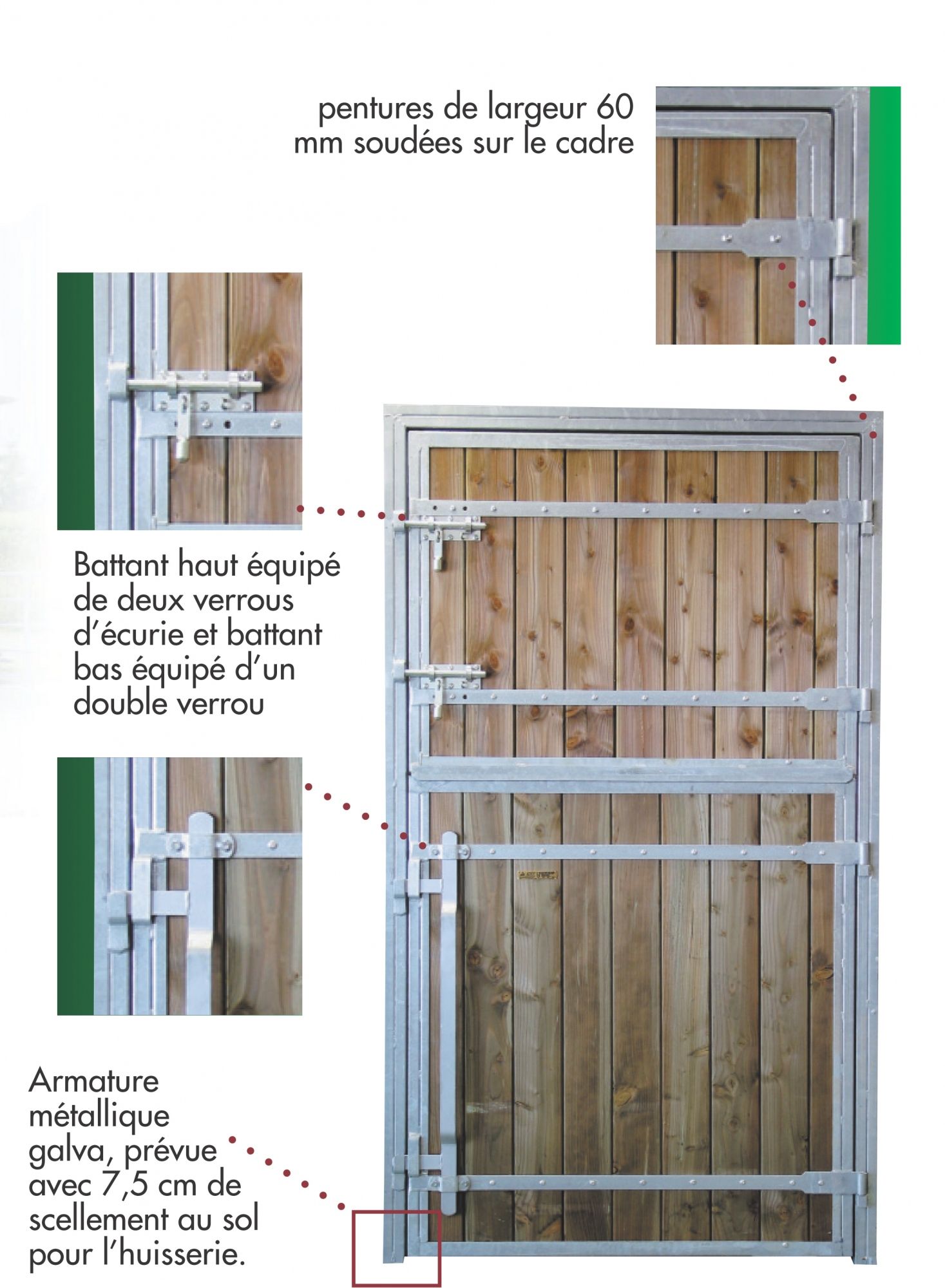 Porte Pour Chevaux 2 Battants Pro Bois Douglas 6 Réf